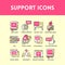 Technical support and service icon set
