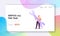 Technical Support Service Landing Page Template. Tiny Man Character Hold Huge Wrench