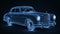 Technical Wireframe Rendering of a Classic Car from the 1950\\\'s