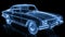 Technical Wireframe Rendering of a Classic Car from the 1950\\\'s