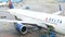 Technician checks airplane at amsterdam airport schiphol