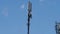 Technician engineer is repairing a mobile communication tower. Professional climber