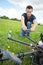 Technician Fixing Propeller Of Surveillance Drone