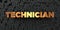 Technician - Gold text on black background - 3D rendered royalty free stock picture