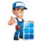 Technician installer of solar panels