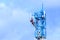 Technician repairing on telecommunication tower