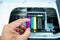 Technicians are install setup the ink cartridge of a inkjet printer the device of office