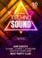 Techno sound music party template, dance party flyer, brochure. Party club creative banner or poster for DJ