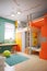 Techno style interior of children room