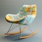 Technological Design Rocking Chair With Multi-colored Puzzle-like Pieces