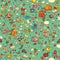 Technological Everyday Objects seamless pattern in colors