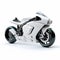Technological Fusion: The White Motorcycle On A White Surface