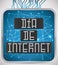 Technological Gadget with Displays for Internet Day in Spanish, Vector Illustration