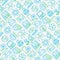 Technologies seamless pattern with thin line icons