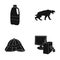 Technology , Adventure and or web icon in black style. travel, oil refining icons in set collection.