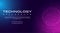 Technology banner line link world sphere, pink blue background concept with light effects