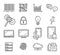 Technology and business outline vector icons