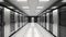 Technology Center Hallway With Rows of Servers