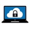 Technology Cloud Security Systems - Editable Computer Vector Illustration