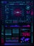 Technology Concept With Hud, Gui Design Elements. Head-up Display Monitor. Futuristic User Interface. Infographic Menu Ui For