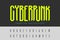 Technology Cyberpunk Font design vector. Hi-tech Cyber Robot Digital Virtual Reality  Artificial intelligence Futuristic style