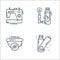 Technology devices line icons. linear set. quality vector line set such as usb, cctv camera, usb