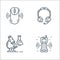 technology devices line icons. linear set. quality vector line set such as walkie talkies, microscope, support