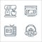 Technology devices line icons. linear set. quality vector line set such as woofer, television, videotape