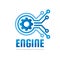 Technology engine - logo template concept illustration. Abstract creative sign. Internet tech SEO icon. Design element.