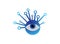 Technology eye icon for logo design illustrator, high tech symbol, sight icon