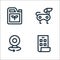 Technology of the future line icons. linear set. quality vector line set such as foldable phone, camera, robot dog