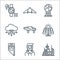 technology of the future line icons. linear set. quality vector line set such as futuristic, man, foldable phone, solar panel,
