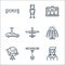technology of the future line icons. linear set. quality vector line set such as man, d printer, spaceship, solar panel, uav,
