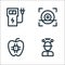 technology of the future line icons. linear set. quality vector line set such as mind reader, food, eye scan