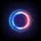 Technology glowing HUD circle. Light , ray and sparking ring. Colorful tunnel. Bright border. Magic portal. Luminous electron and