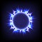 Technology glowing HUD circle. Light and sparking ring. Colorful tunnel. Bright border. Magic portal. Luminous and glint swirling