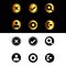 Technology Golden and black icons design set