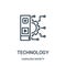 technology icon vector from cashless society collection. Thin line technology outline icon vector illustration