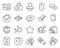 Technology icons set. Included icon as Approved document, Star, Quiz test signs. Vector