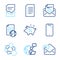 Technology icons set. Included icon as Corrupted file, Loan percent, Internet document signs. Vector
