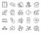 Technology icons set. Included icon as Left arrow, Startup rocket, Parcel shipping signs. Vector