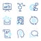 Technology icons set. Included icon as Love mail, Chemical formula, Idea head signs. Vector