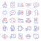 Technology icons set. Included icon as Loyalty star, Home, Face id. Vector