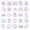 Technology icons set. Included icon as Online documentation, Delivery app, 5g wifi. Vector