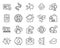 Technology icons set. Included icon as Star, Online loan, Wind energy signs. Vector