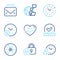 Technology icons set. Included icon as Time change, Time management, Mail signs. Vector