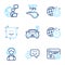 Technology icons set. Included icon as Time management, Support, Smile signs. Vector