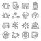 Technology icons set vector illustration. Contains such icon as Machine learning, Algorithm, Cloud Network, Automation, Analyst an