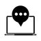 Technology laptop mail bubble speech pictogram