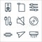 technology line icons. linear set. quality vector line set such as air conditioning, send, chip, disc, silent, cable, equalizer,